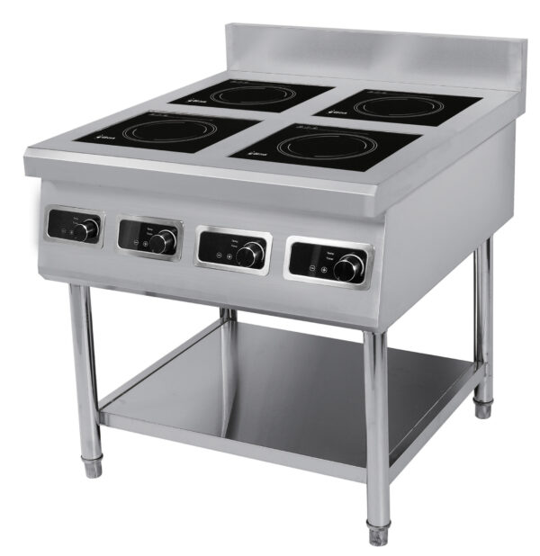 Indukcioni rešo - 4 zone, na otvorenom INOX postolju